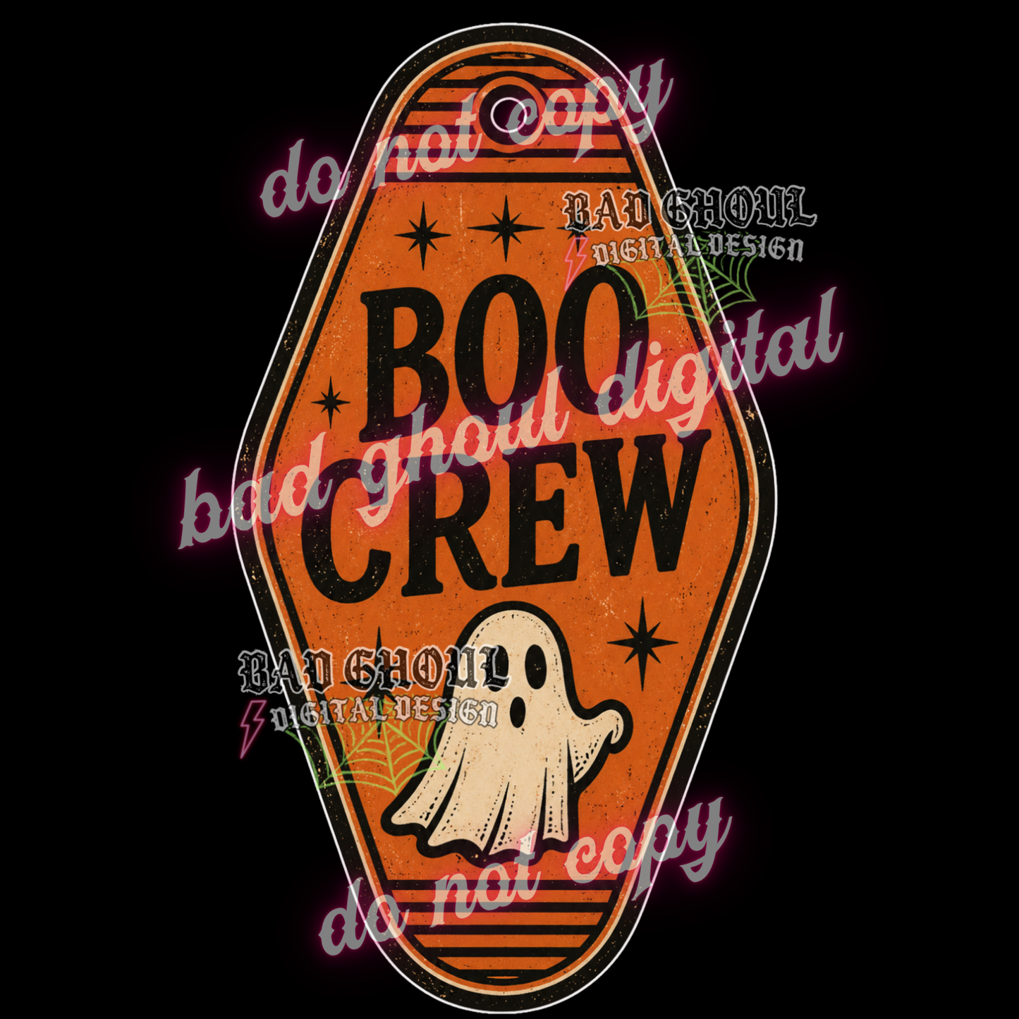 Boo Crew | Retro Hotel Keychain | PNG DOWNLOAD