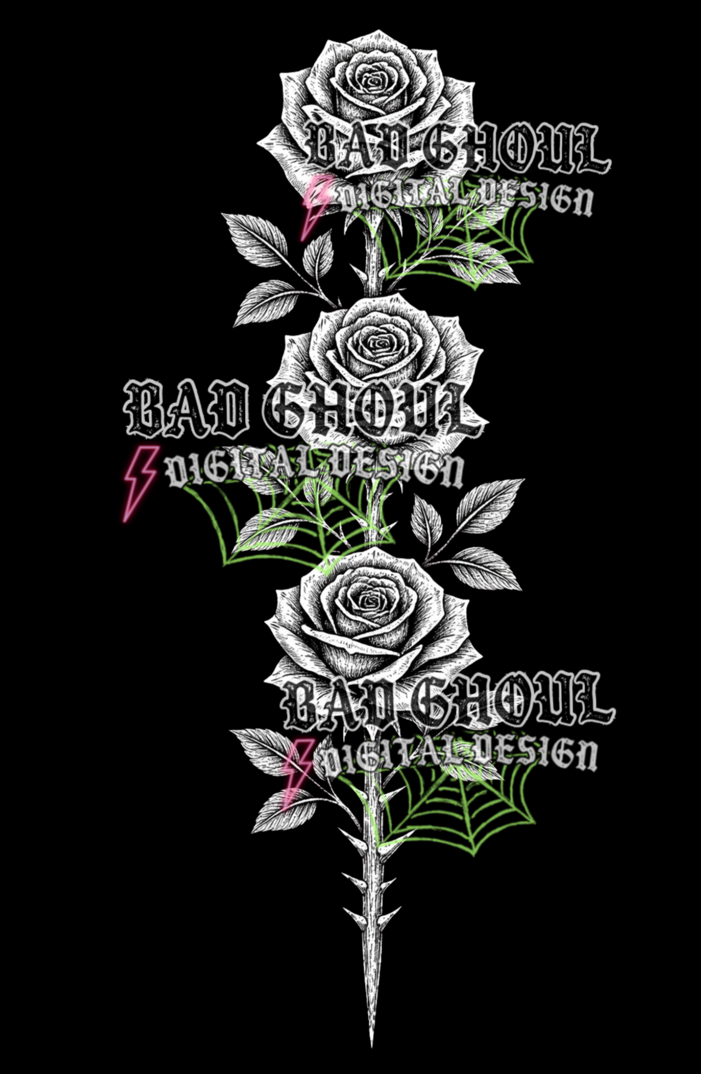Roses Sleeve | PNG DOWNLOAD BLACK FAB ONLY
