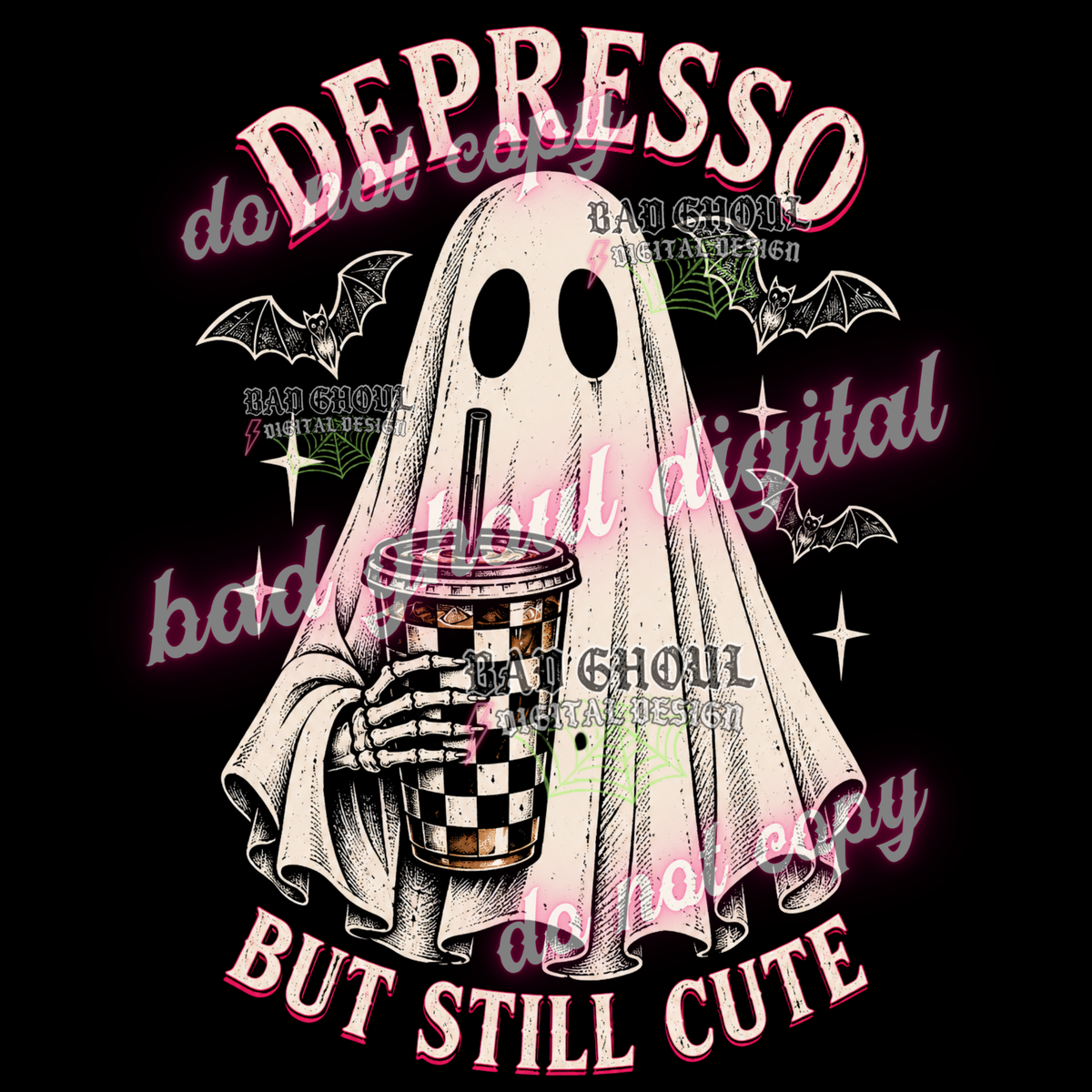 Depresso but still cute | PNG DOWNLOAD BLACK FAB ONLY