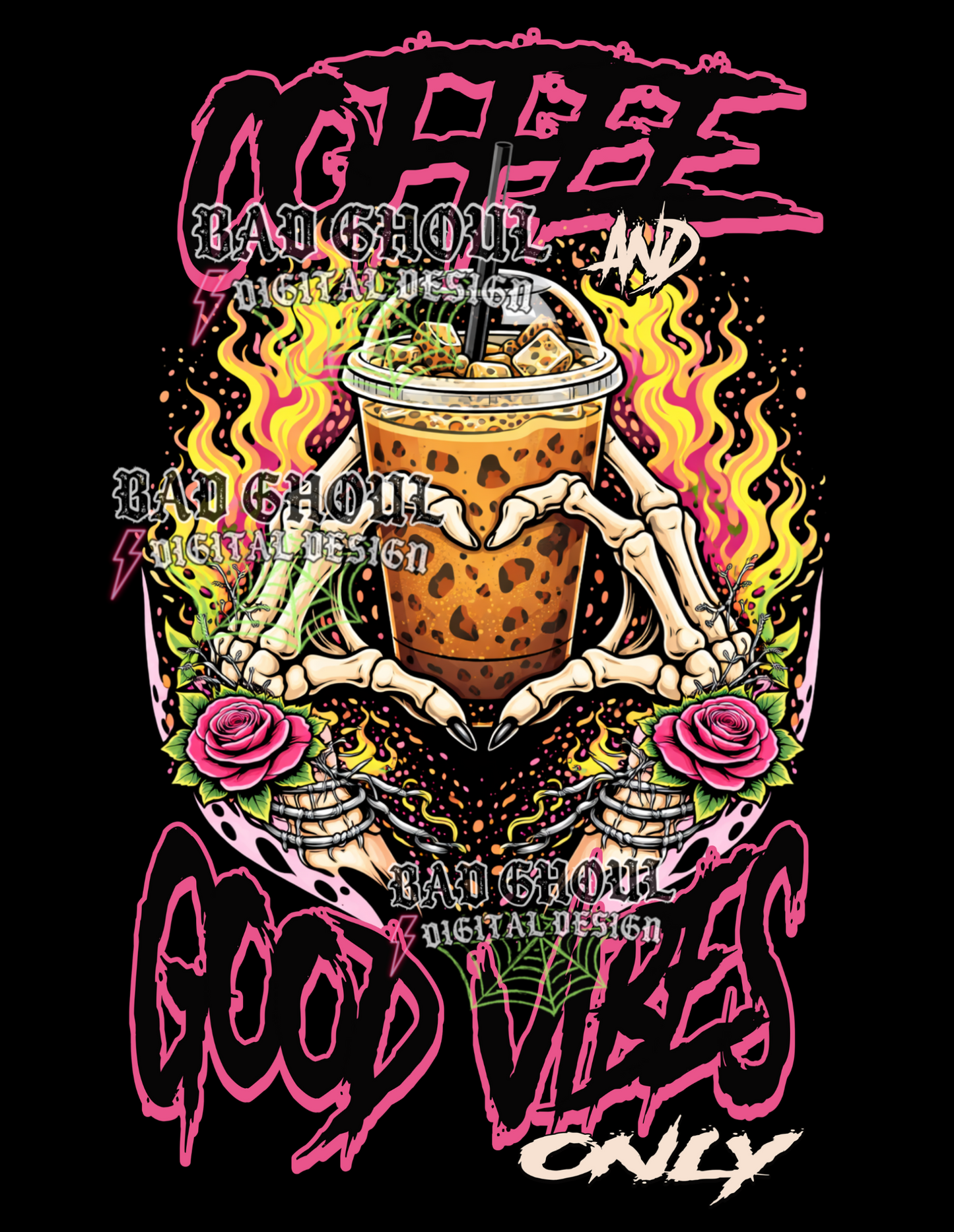 Coffee and good vibes only | PNG DOWNLOAD BLACK FAB ONLY