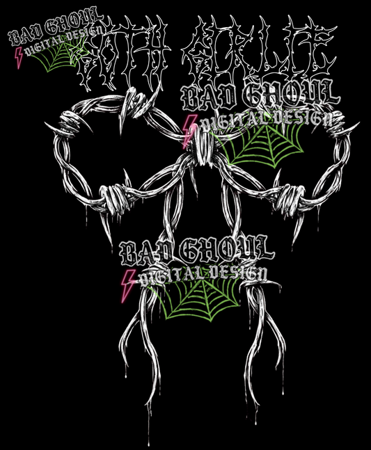 Goth Girlie + Chain Bow Sleeve | PNG DOWNLOAD BLACK FAB ONLY