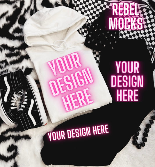 White Hoodie Sweat Set and Sweatpants Flat Lay Mock Up TRENDING VIBES