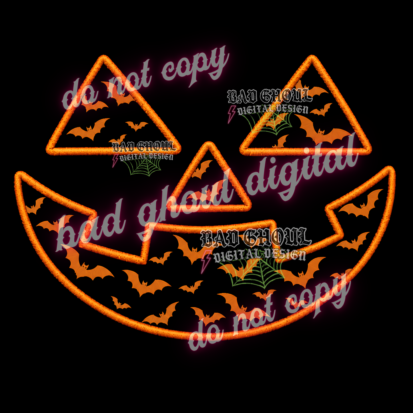 Orange Jackolatern Faux Patch | PNG DOWNLOAD