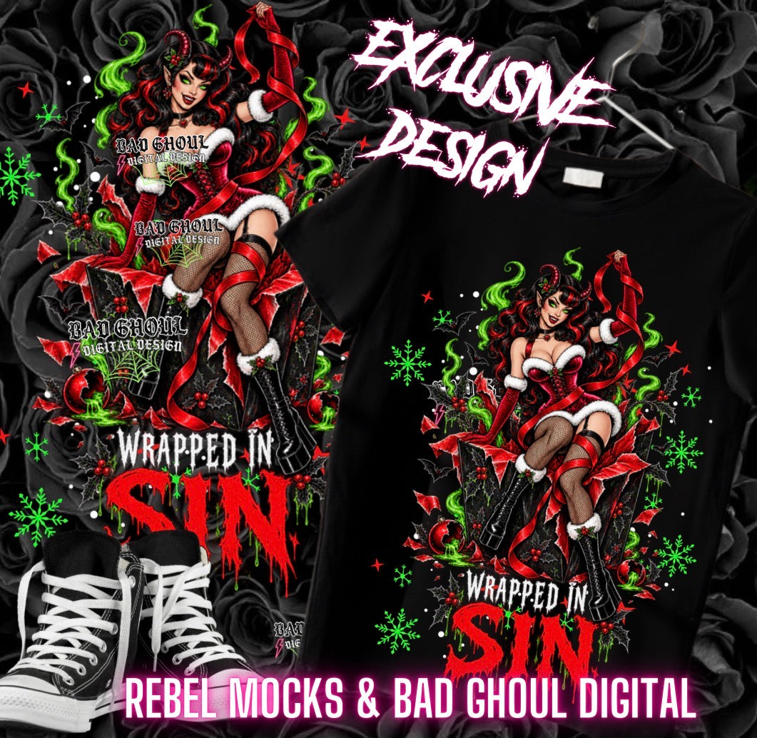 EXCLUSIVE | Wrapped In Sin| PNG DOWNLOAD| Black Fabric