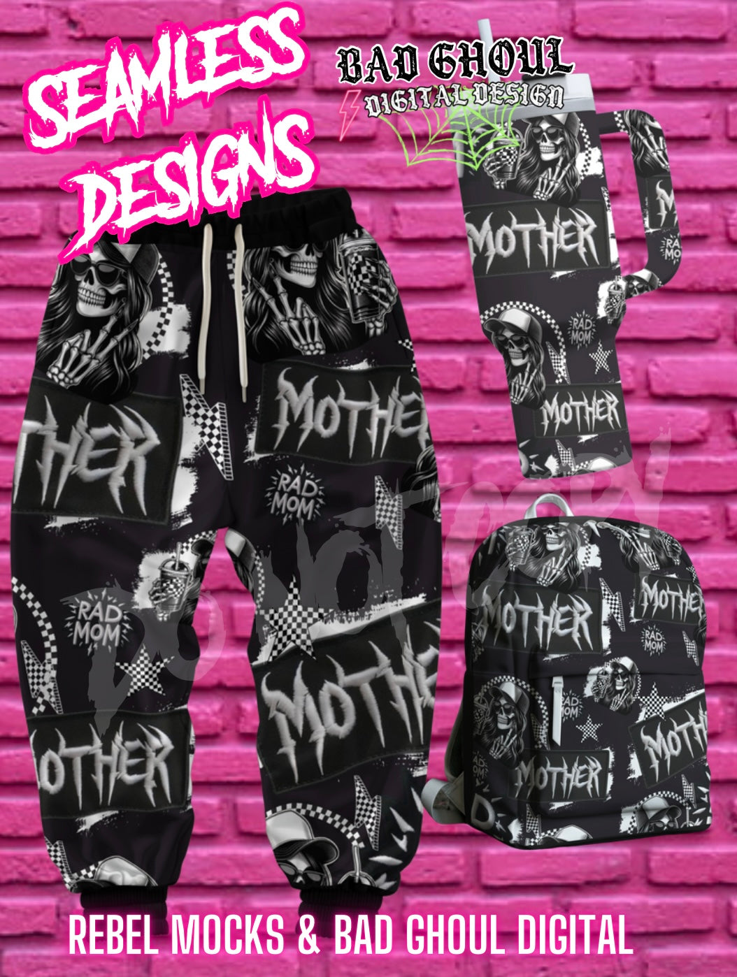 Mother Rad Seamless PNG Download