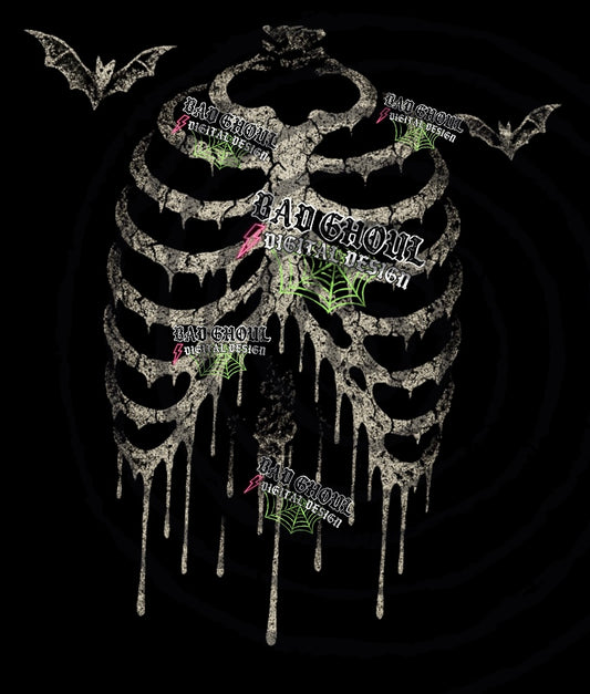 Batty Ribcage Black Fab PNG DOWNLOAD