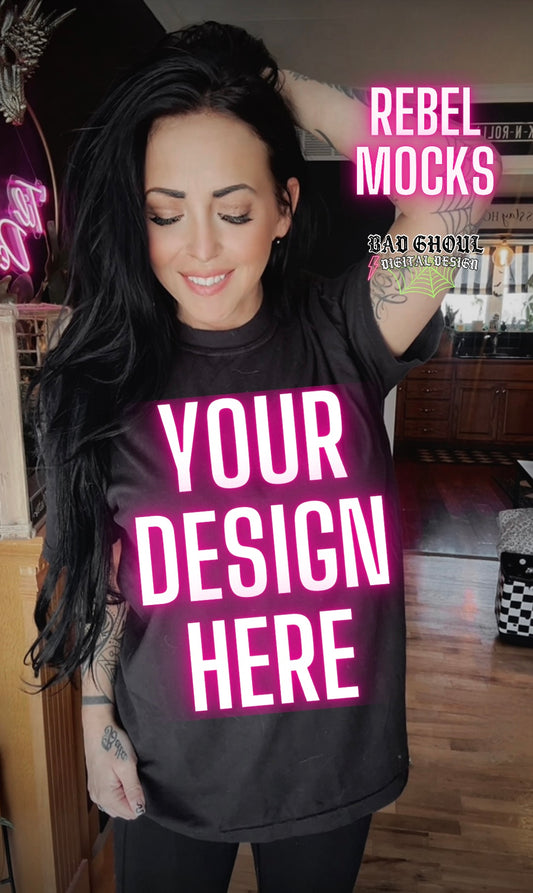 Alt Vibez Black Tee Trendy Model Mock Up