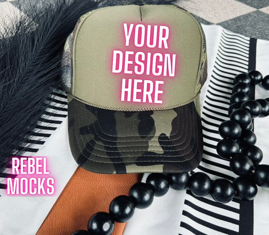 34 Trucker Hat BUNDLE Flat Lay Trending Mock Up
