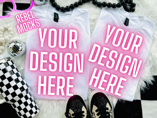 White Double  Flat Lay Trending Mock Up Flat Lay