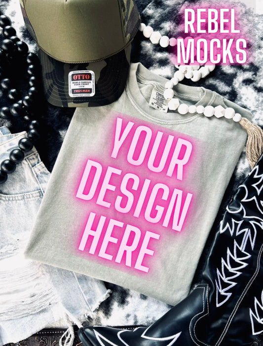 VIBIN CC Bay Tee Flat Lay Mock UP