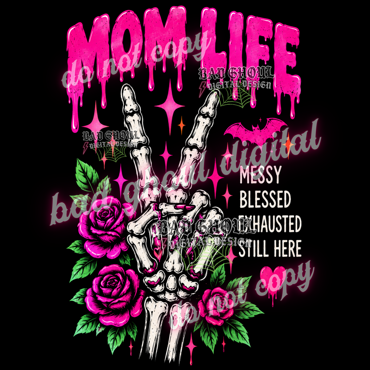 Mom LIfe | PNG DOWNLOAD BLACK FAB ONLY
