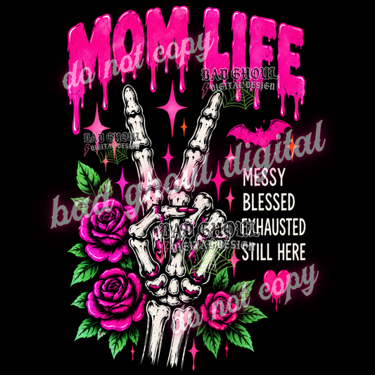 Mom LIfe | PNG DOWNLOAD BLACK FAB ONLY