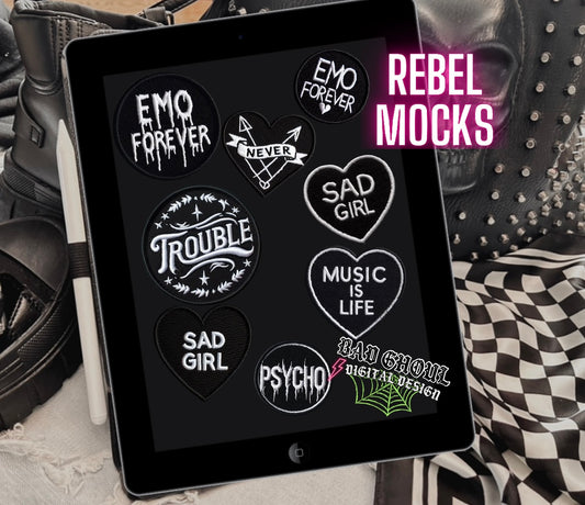 Faux embroidered patch bundle PNG Download