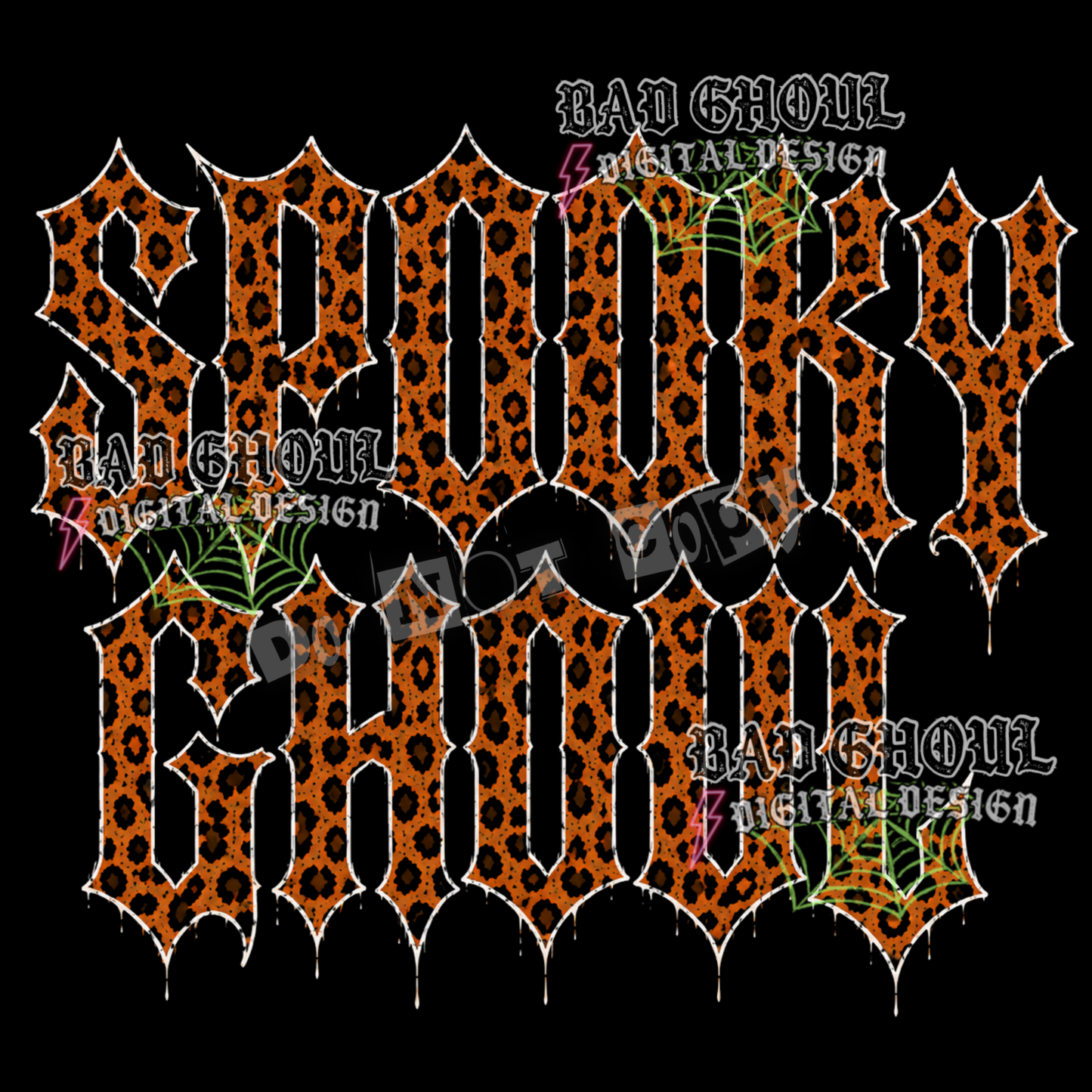 Spooky Ghoul | PNG DOWNLOAD | Black Fabric Only