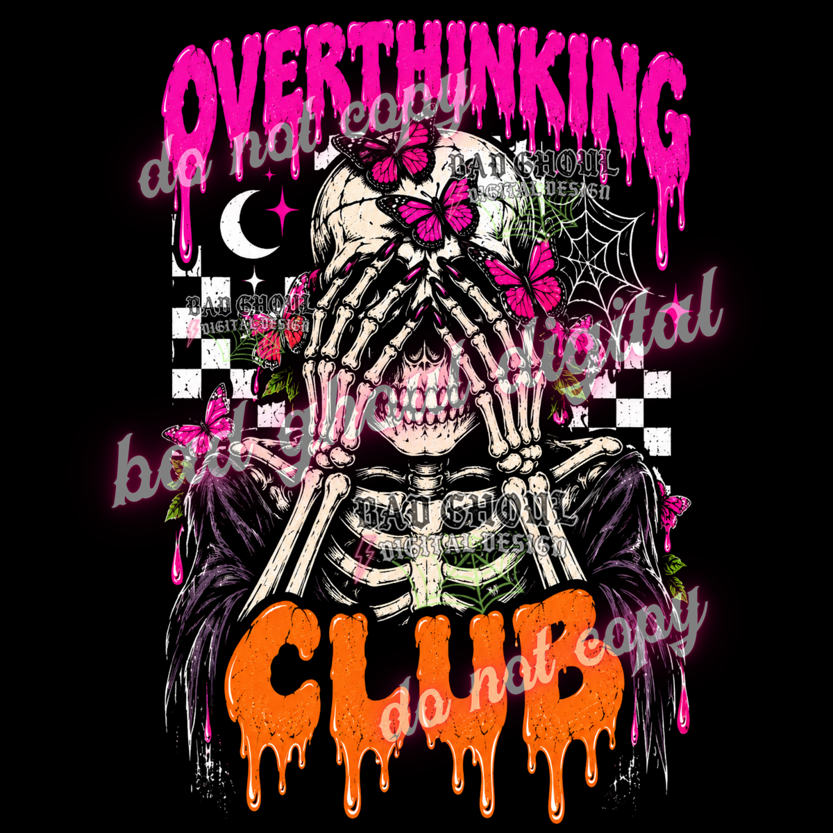 Overthinking Club | PNG DOWNLOAD BLACK FAB ONLY
