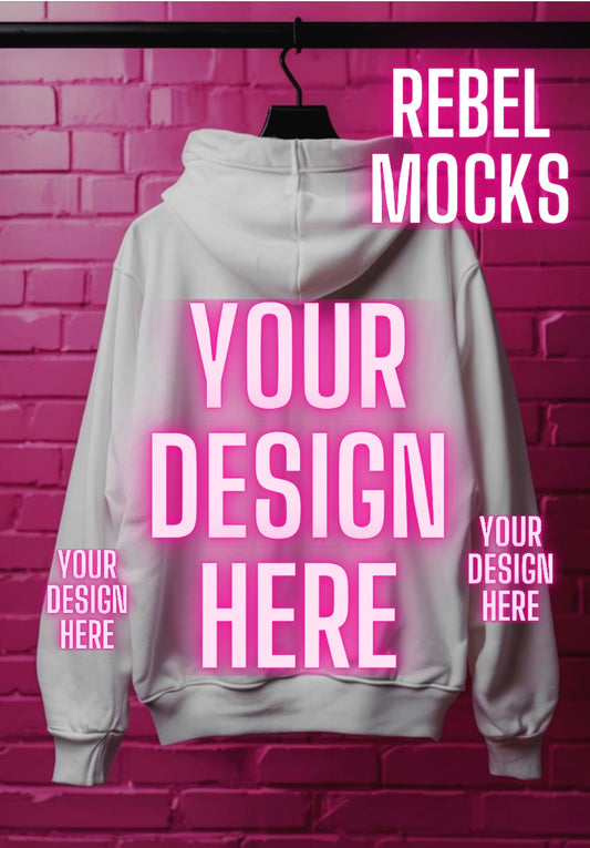 White Hoodie Alternative Flat Lay  Mock Up