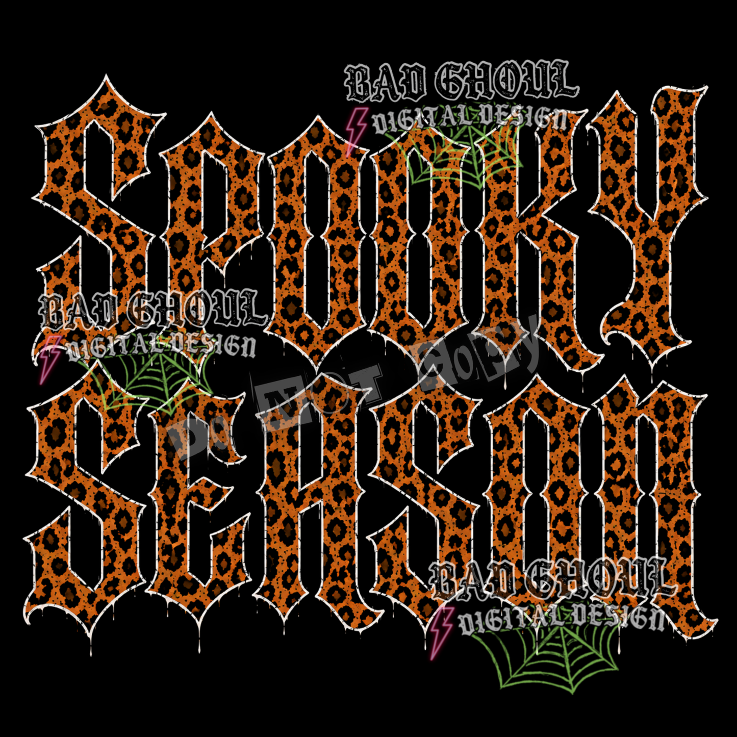 Spooky Season | PNG DOWNLOAD | Black Fabric Only