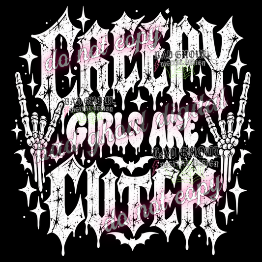 Creepy girls are cuter | PNG DOWNLOAD BLACK FAB ONLY