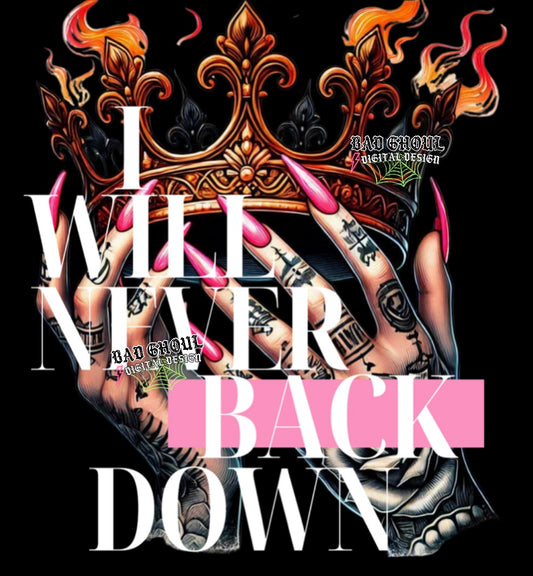 I will never back down PNG Download