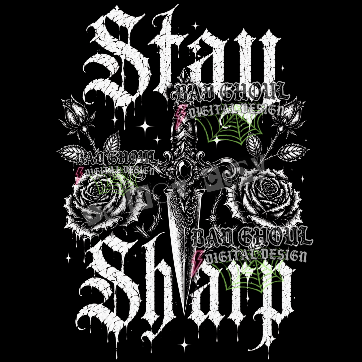 Stay Sharp | PNG DOWNLOAD | Black Fabric Only