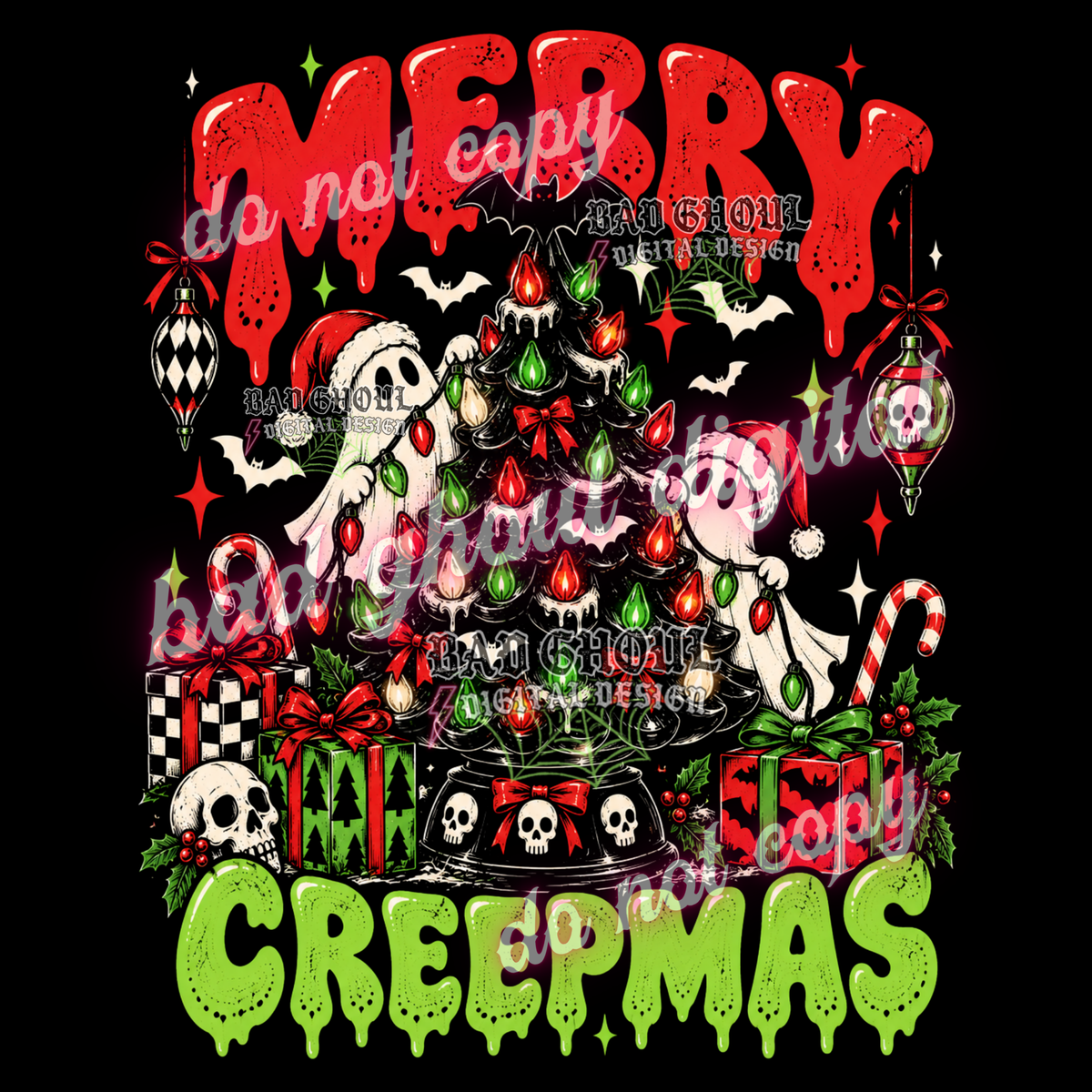 Merry Creepmas | PNG DOWNLOAD BLACK FAB ONLY