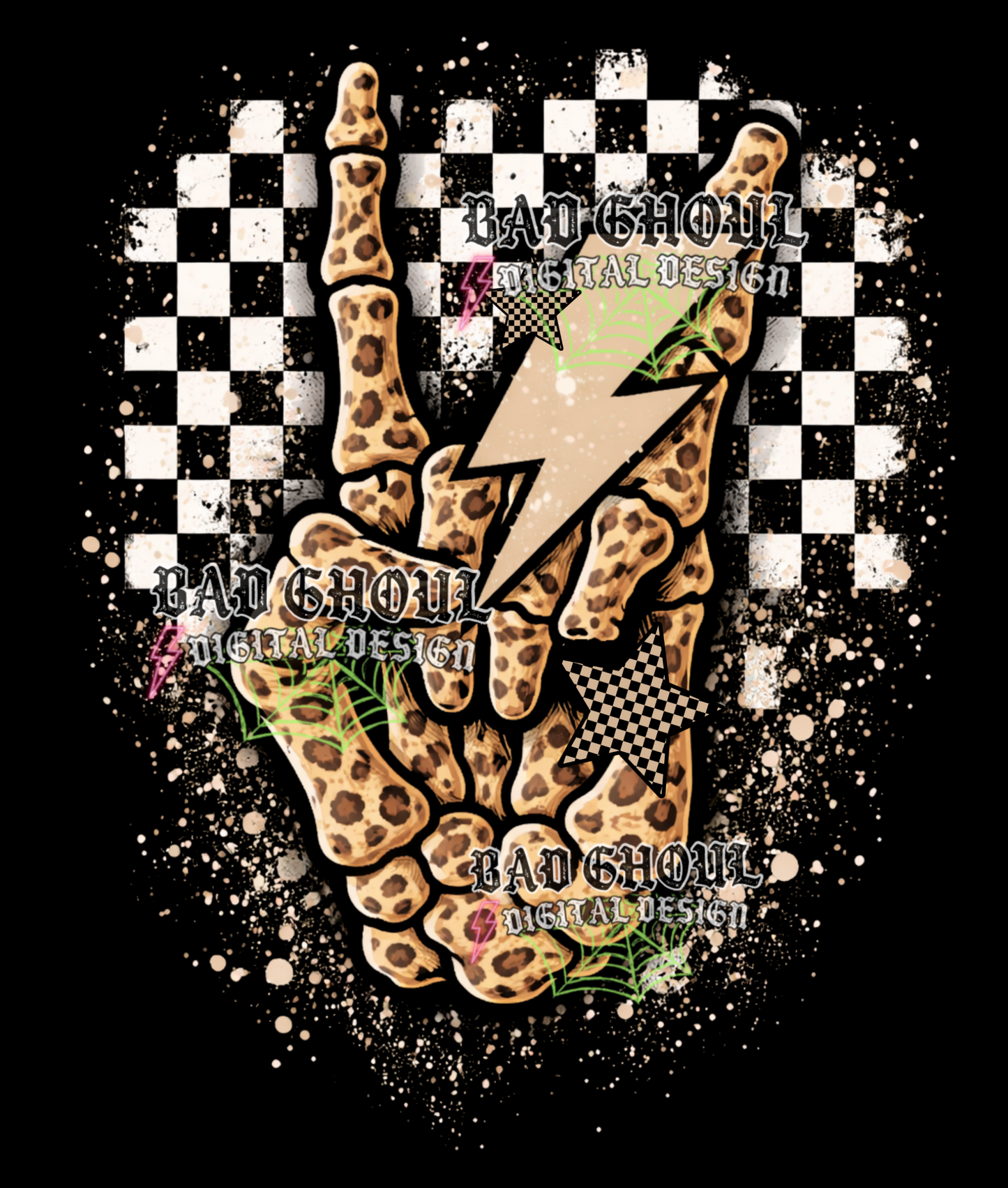 Rock n Roll - Leopard Print | PNG DOWNLOAD BLACK FAB ONLY