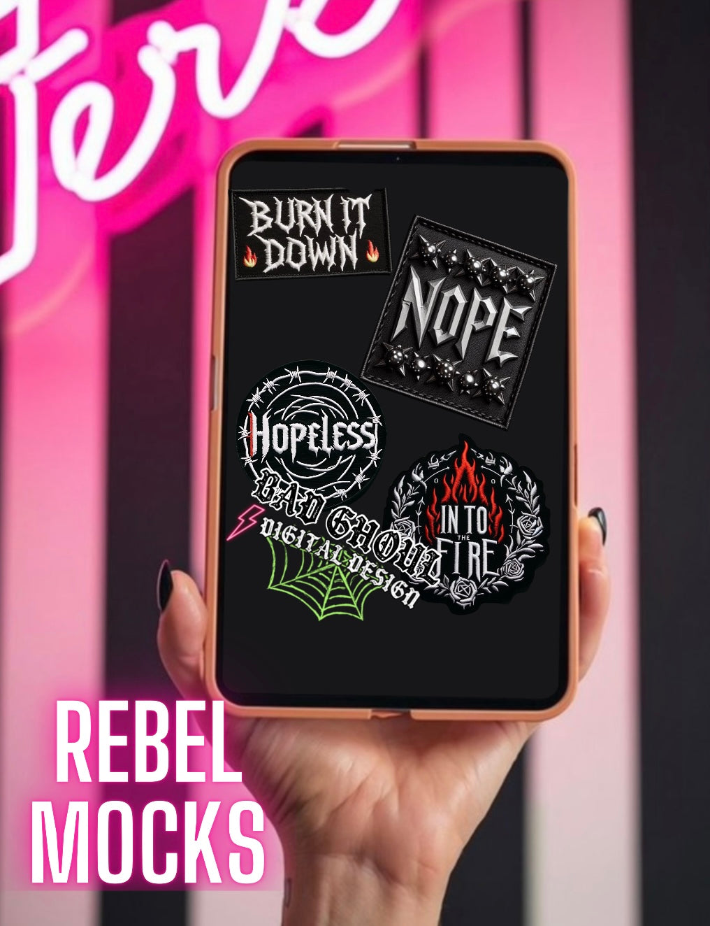 Faux embroidered patch bundle PNG Download