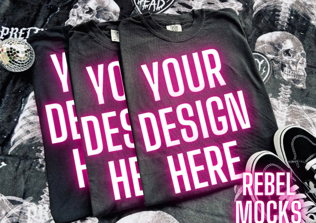 Alt Black Tee Trending Alternative Flat Lay Mockup