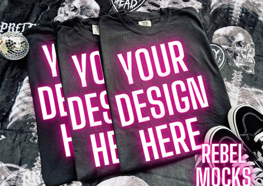 Alt Black Tee Trending Alternative Flat Lay Mockup