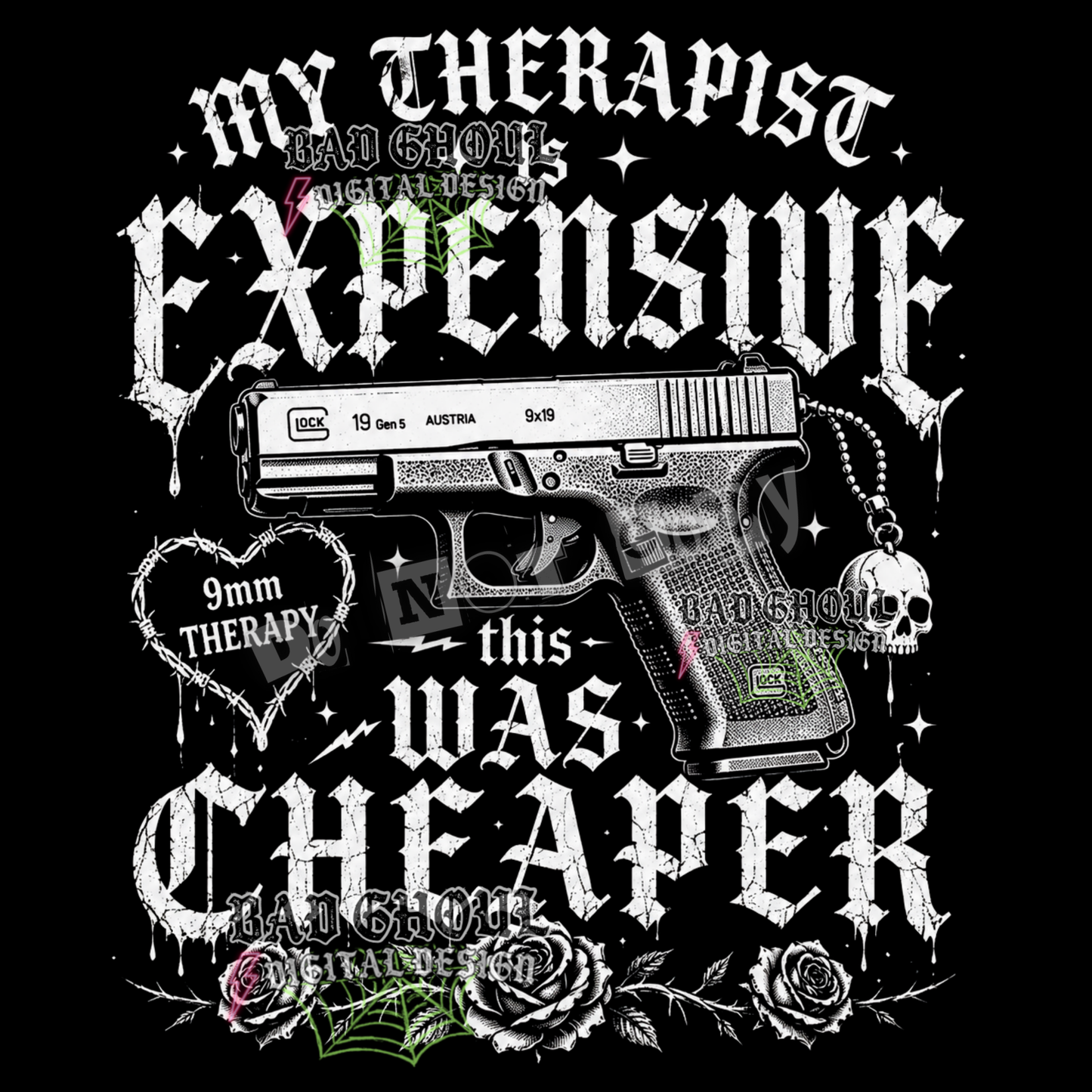 My Therapist is expensive this was cheaper | PNG DOWNLOAD | Black Fabric Only