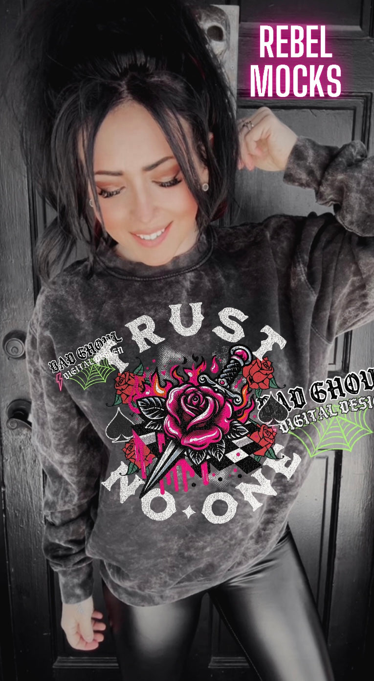 Exclusive Trust No One For Black of dark fabric only PNG Download