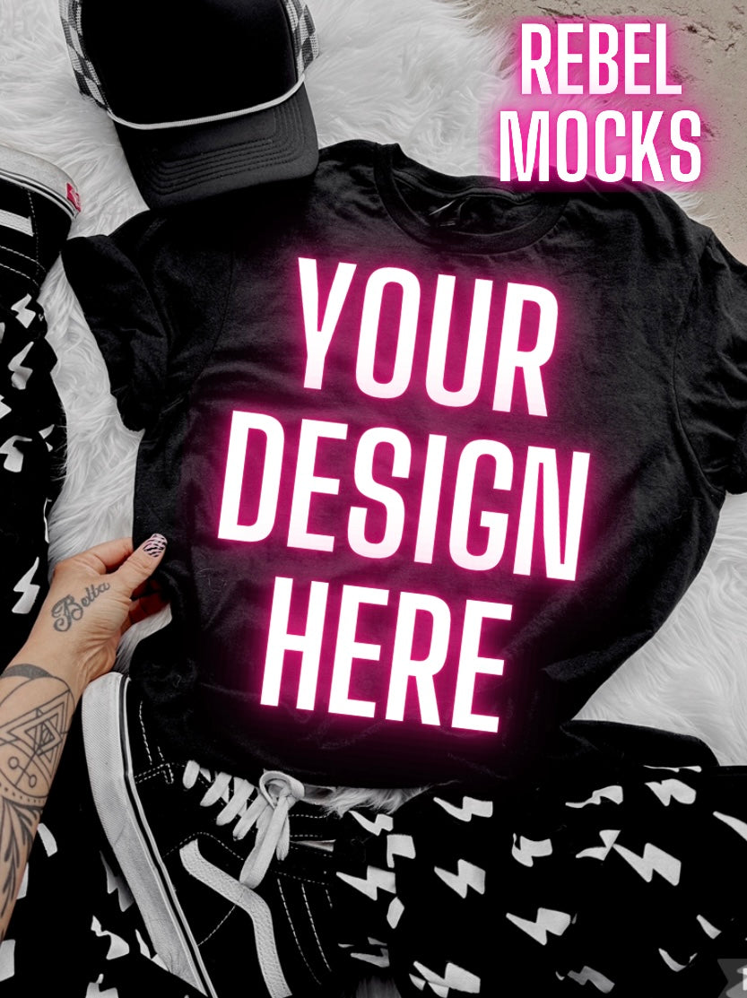 RAD Vibes Black Flat Lay Mock Up