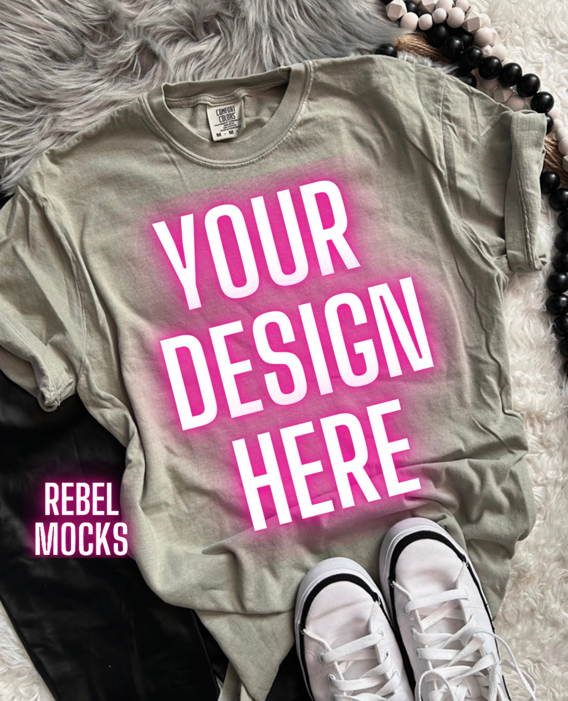 Comfort Colors Sandstone Flat Lay Mock UP