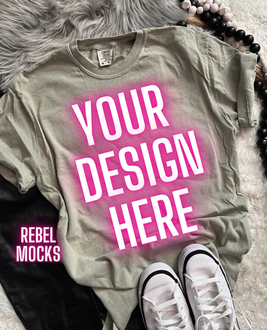 Comfort Colors Sandstone Flat Lay Mock UP