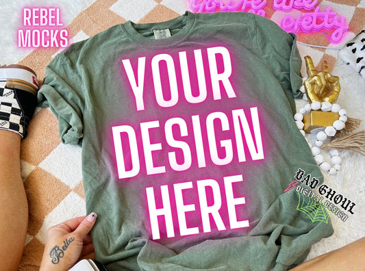 Comfort Colors Hemp Flat Lay Mock Up TRENDING