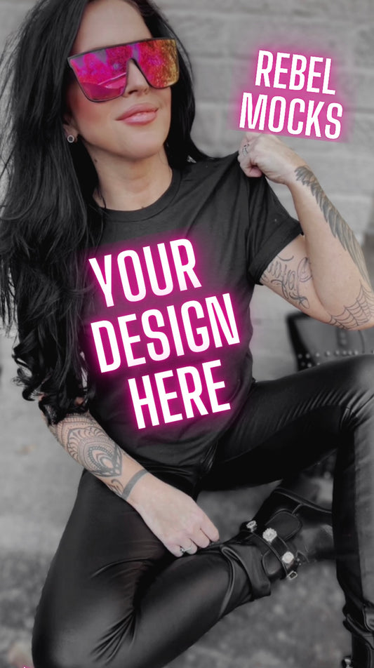 Edgy Black Tee Model Alt Vibes Mock Up