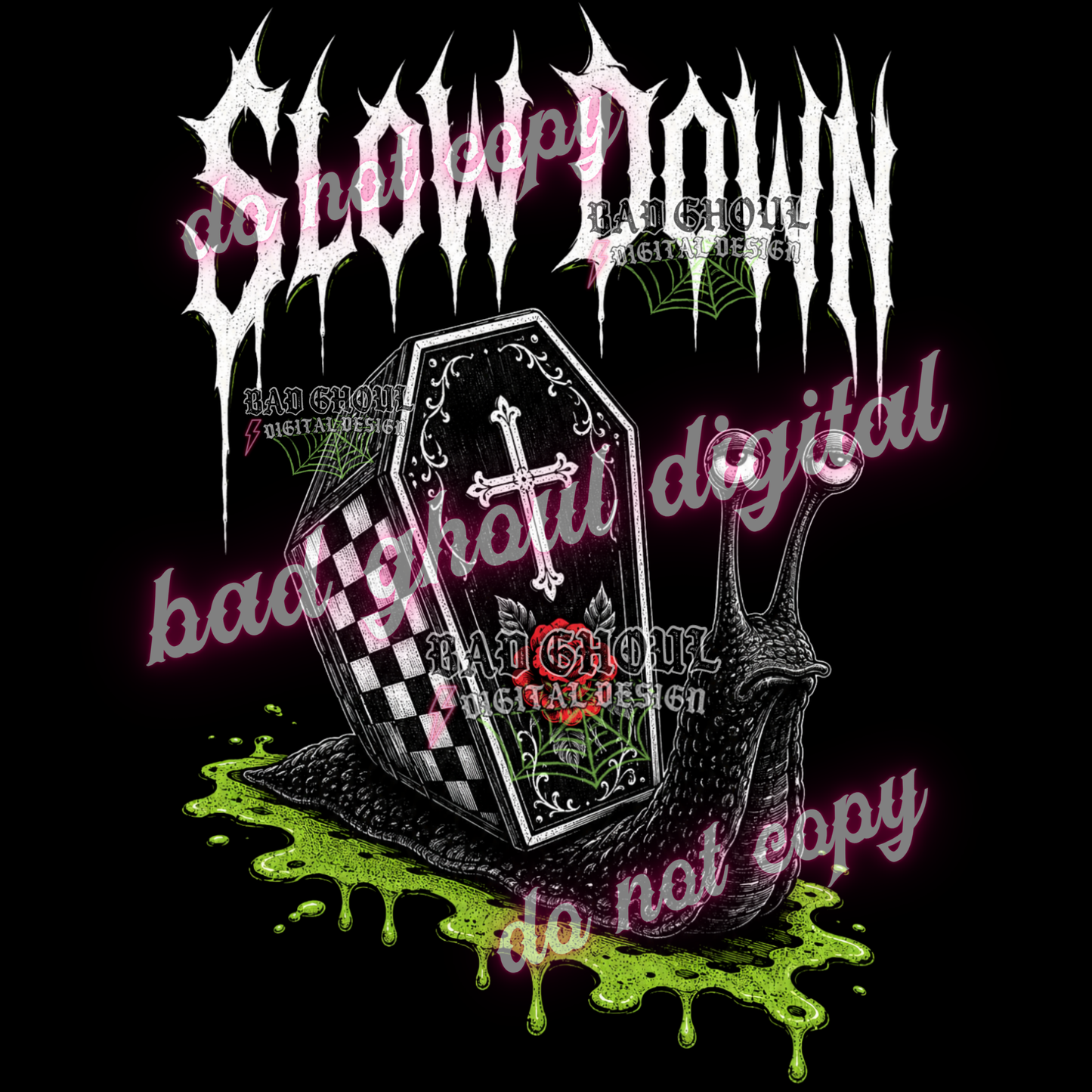 Slow down - Snail | PNG DOWNLOAD BLACK FAB ONLY