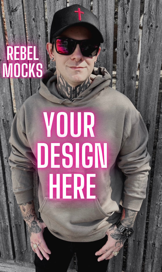 Mens Alt Style jerzee safari Hoodie Model Mock Up