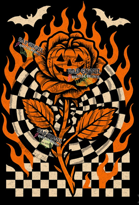 Pumpkin Rose PNG DOWNLOAD Black Fab Only