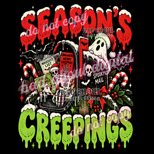 Season's Creepings | PNG DOWNLOAD BLACK FAB ONLY
