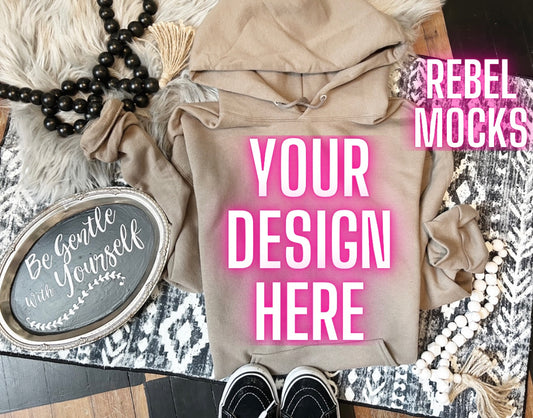 Jerzee safari hoodie Sweatshirt Flat Lay Mock Up TRENDING