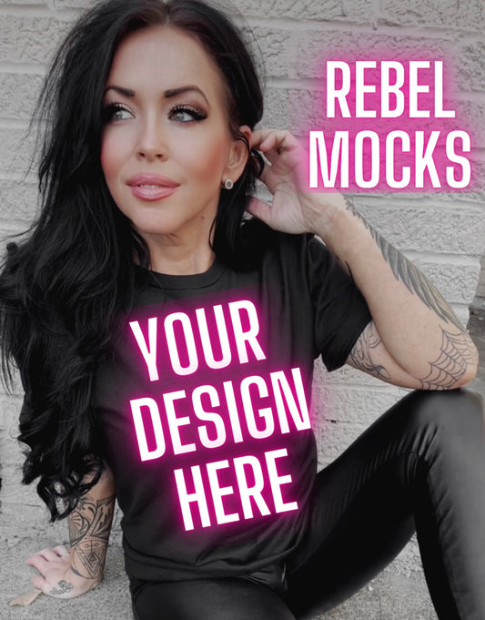 Edgy Black Tee Model Alt Vibes Mock Up