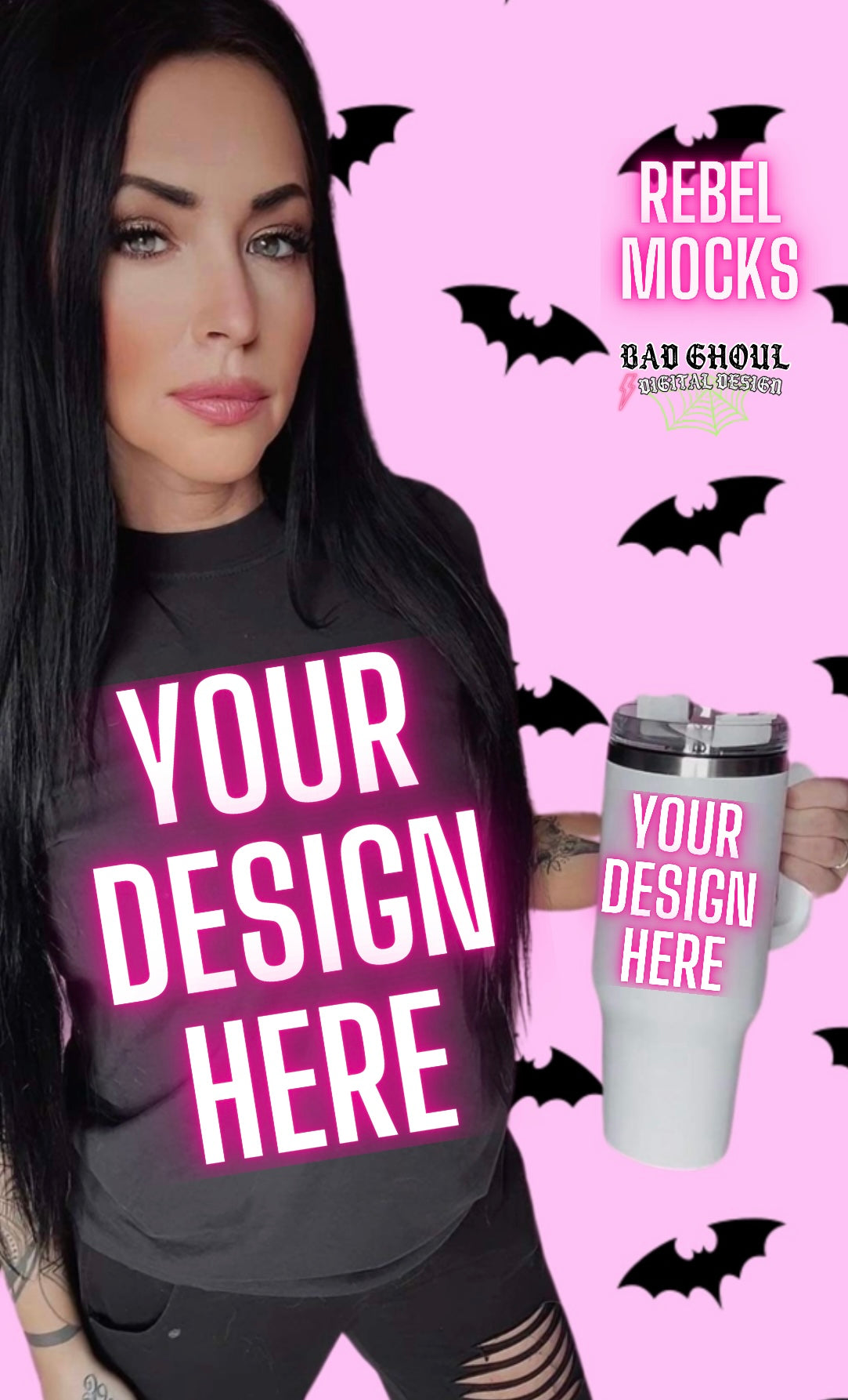 Black Tee IRL Model Mock Up TRENDING