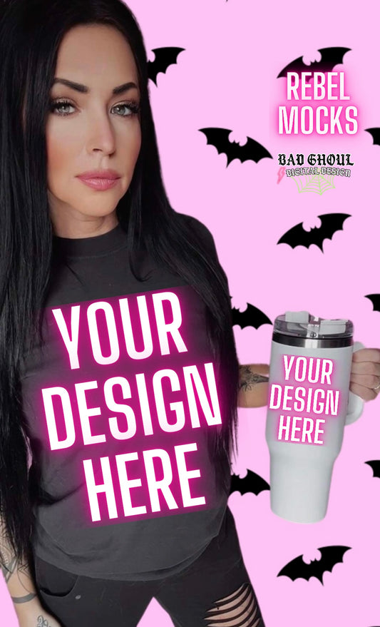 Black Tee IRL Model Mock Up TRENDING