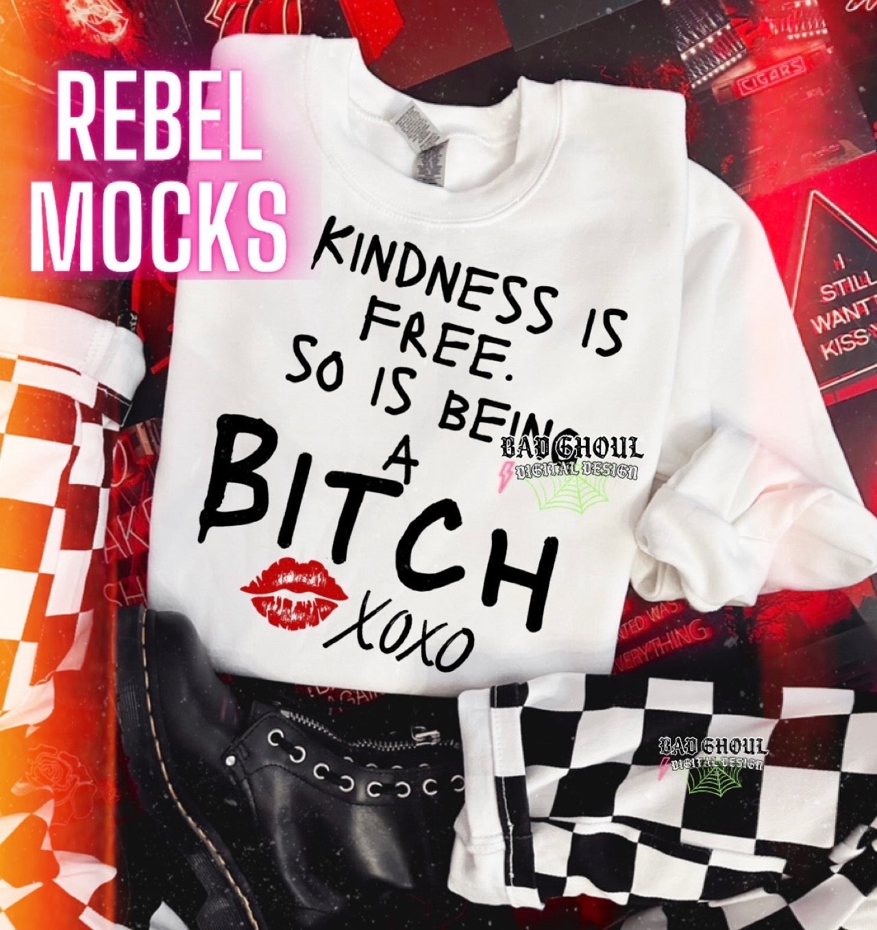 Kindness is Free PNG Download black and white