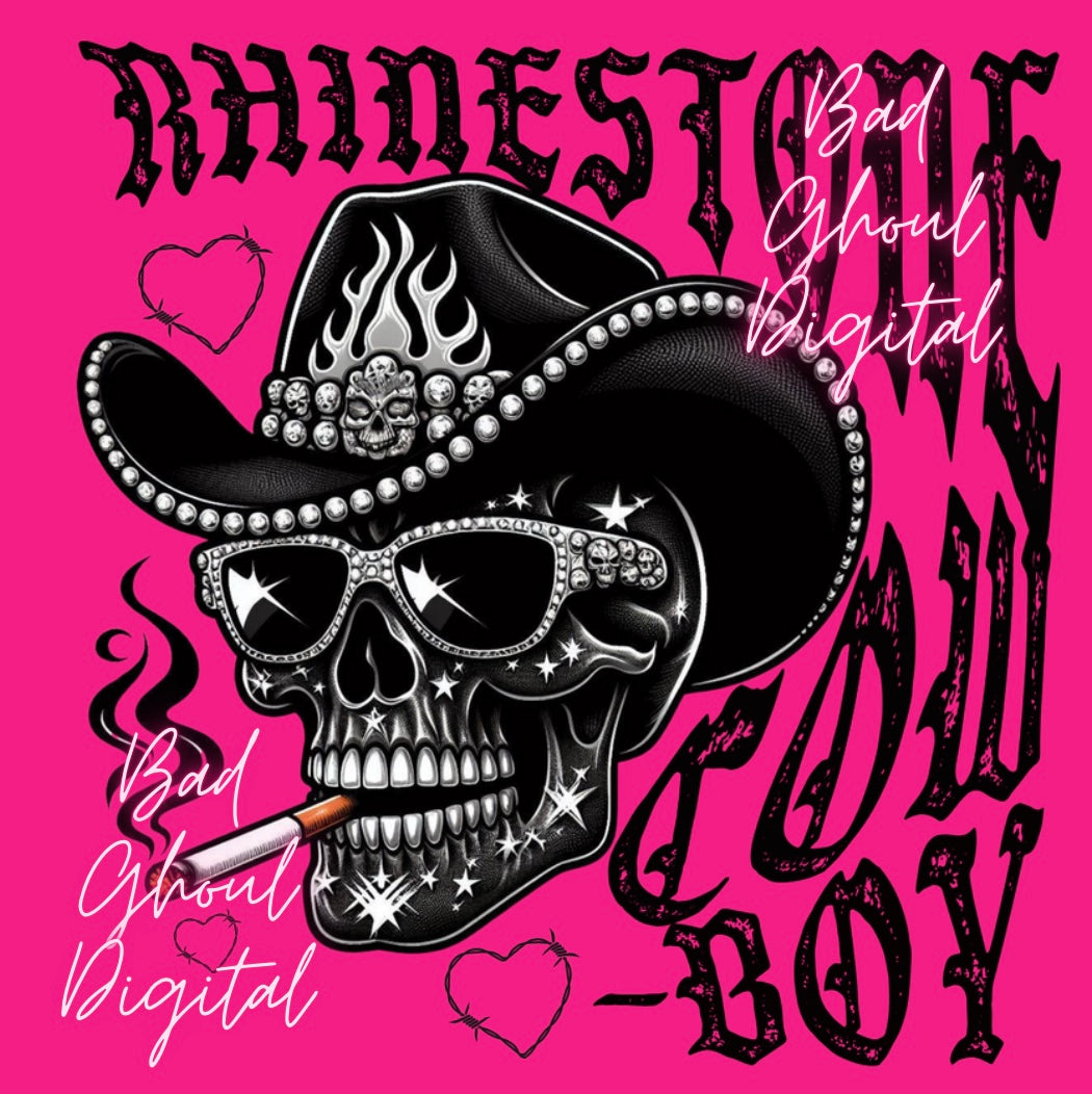 Rhinestone Cowboy PNG Download DTF & Sub