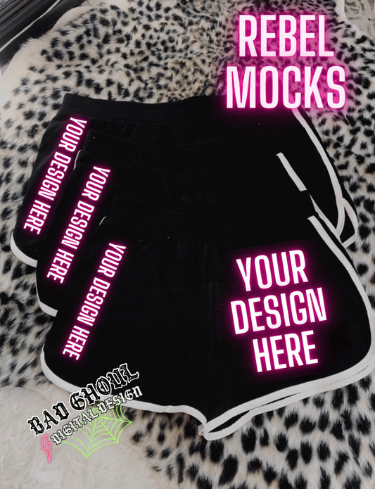 Dolphin Shorts Mock Up Trendy Edgy Vibes