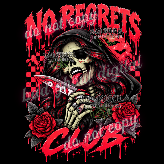 No Regrets Club | PNG DOWNLOAD BLACK FAB ONLY