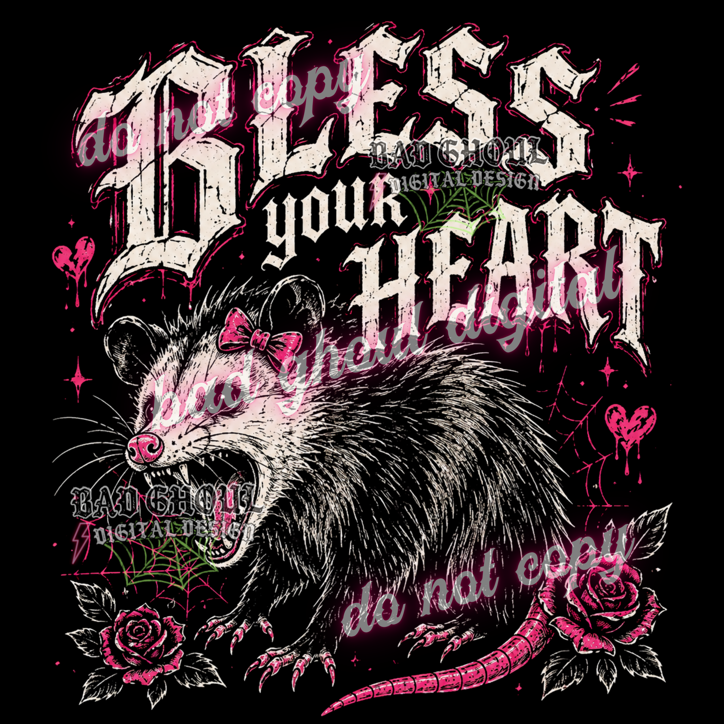 Bless your heart | PNG DOWNLOAD | BLACK FAB ONLY