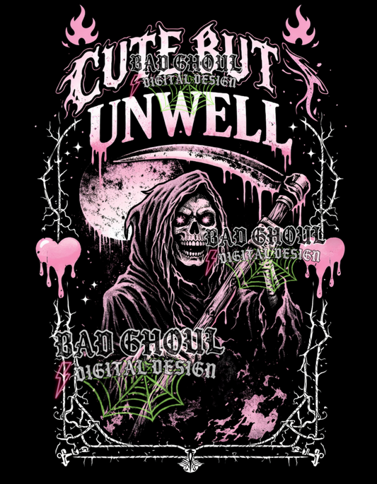 Cute but unwell | PNG DOWNLOAD BLACK FAB ONLY